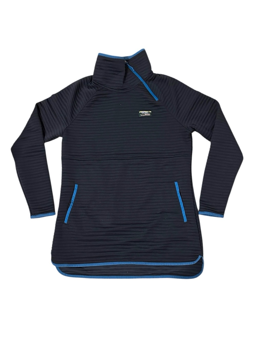 L.L.Bean Women’s Quilted Quarter Zip Pullover Small Navy Blue NWOT